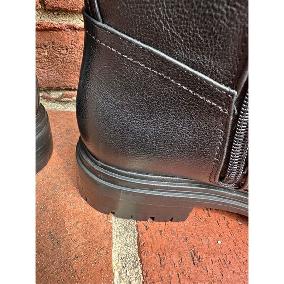 Ann Taylor Loft $200 black Tall Biker Boots womens sz 9.5 NEW - Picture 7 of 12